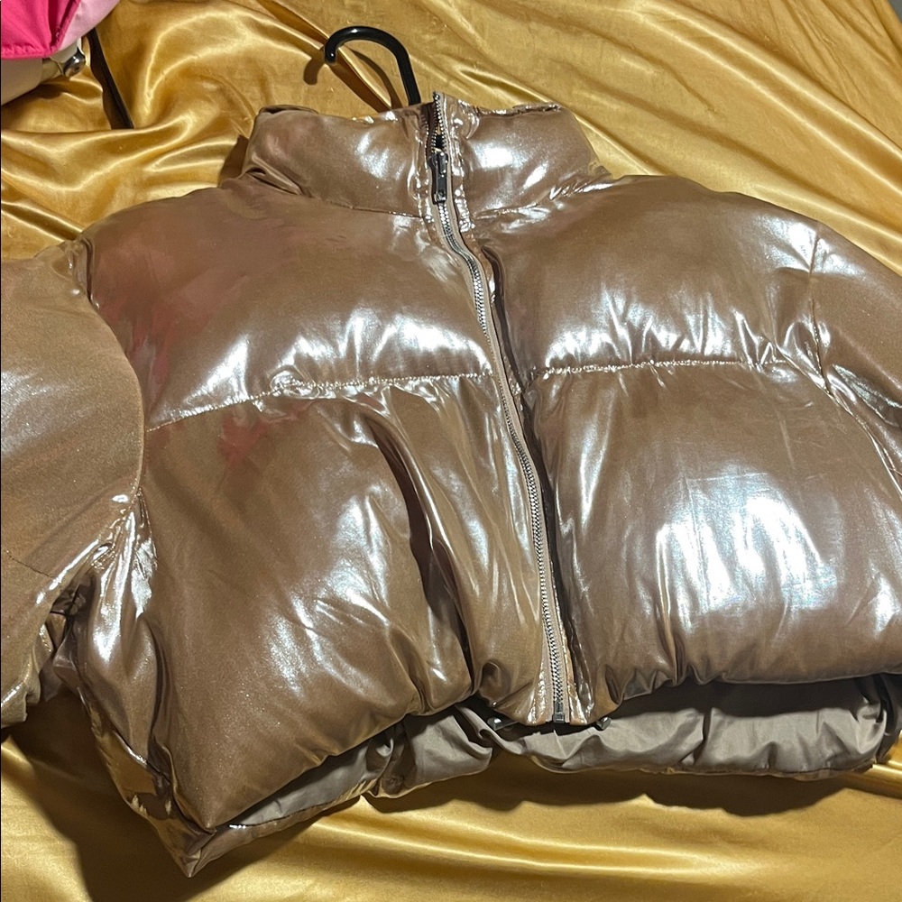 Fashion Nova Shimmering Bronze Jacket